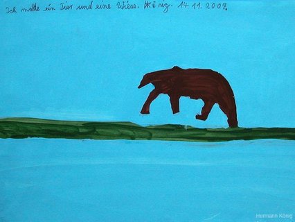 Tier auf Wiese (2007), Deckfarbe