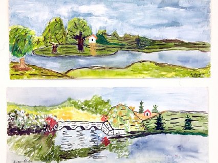 zwei Landschaften (2001), Wasserfarbe und Deckfarbe