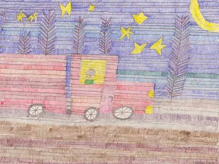 Nachtfahrt, Buntstift