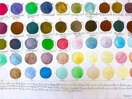 Farbkreise (2014), Wasserfarbe mit Deckfarbe