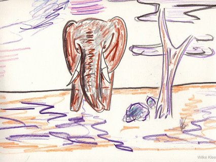Elefant, Buntstift
